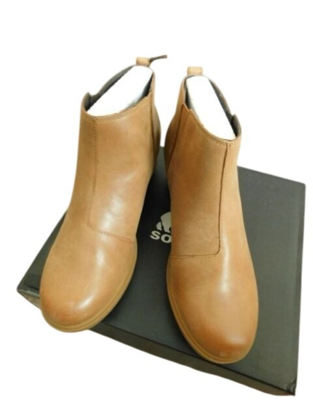 Sorel Size 12 Ladies Brown Leather Side Zip Ankle Waterproof Boots NEW W/Box - Picture 2 of 4